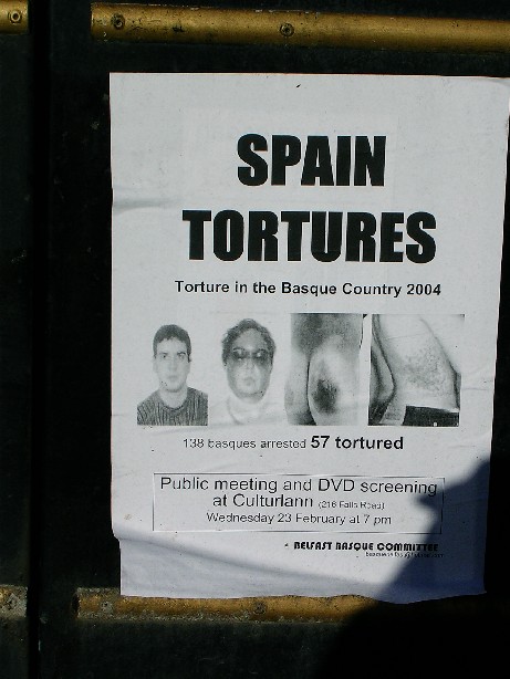 Cartel Spain tortures,Falls road,Belfast